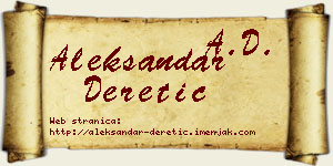 Aleksandar Deretić vizit kartica